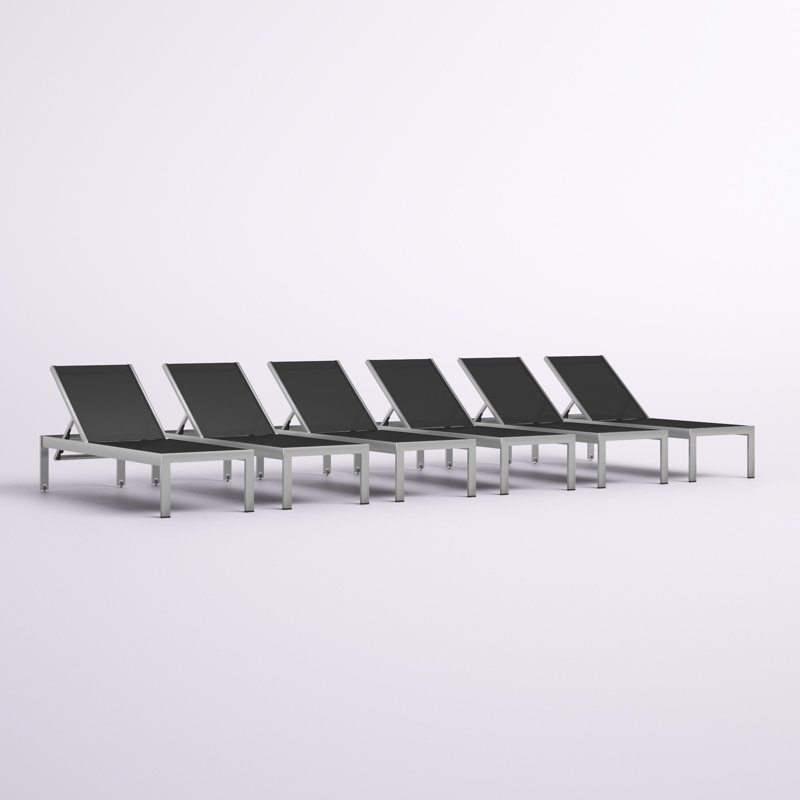 Shore Aluminum Outdoor Chaise, Black