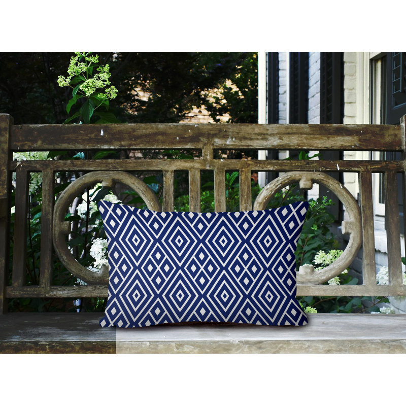 Housse et insert de coussin rectangulaire d'extérieur Nina, Bleu marine