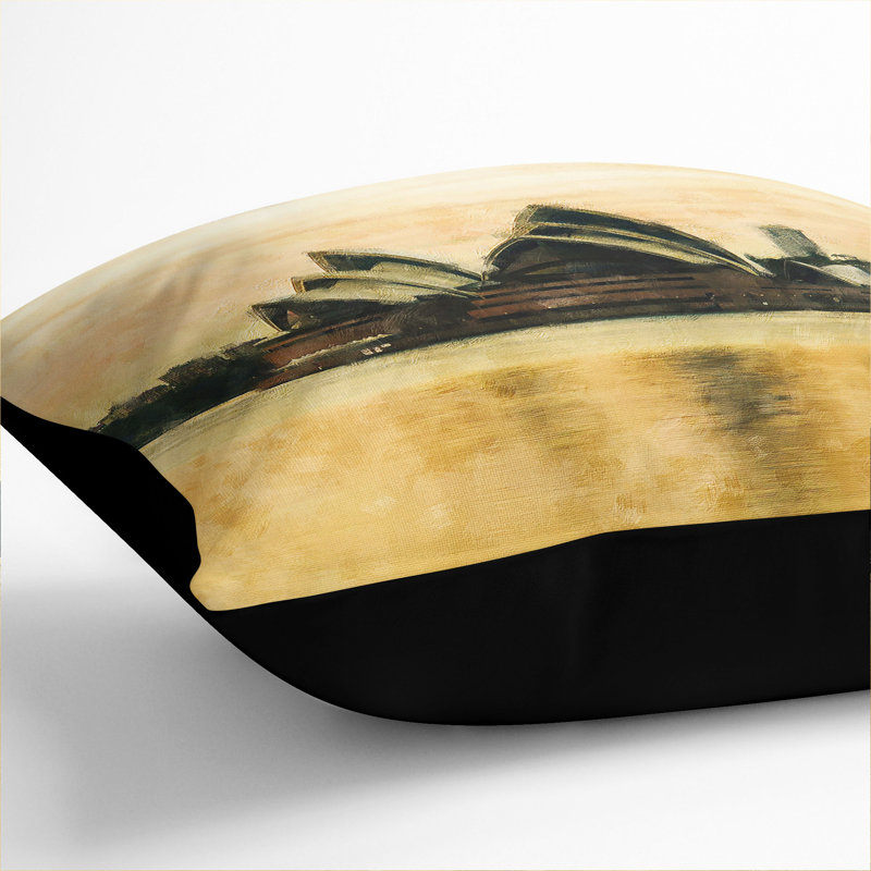 Sydney Opera House Vol.3 Painting Square Throw Cushion, Black, 55cm H x 55cm W x 20cm D