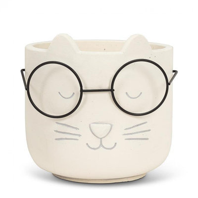 Visière de chat portant des verres à fleurs