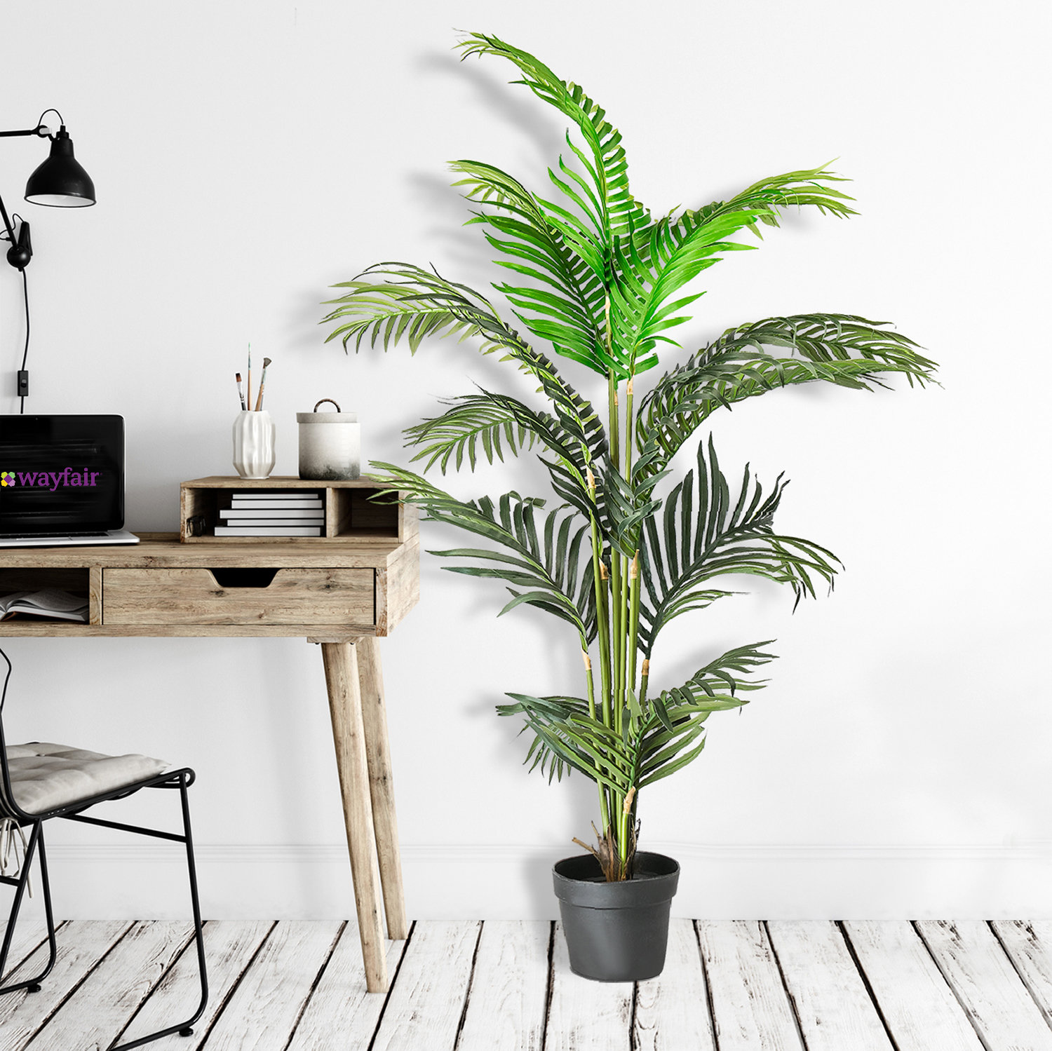 72" Palm Tree in Pot, 56" H x 32" W x 32" D