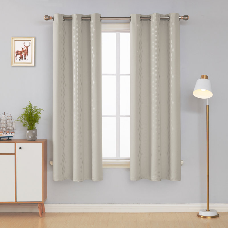 Bedolla Room Darkening Curtain Pair, Light Beige, 42" W x 71"L