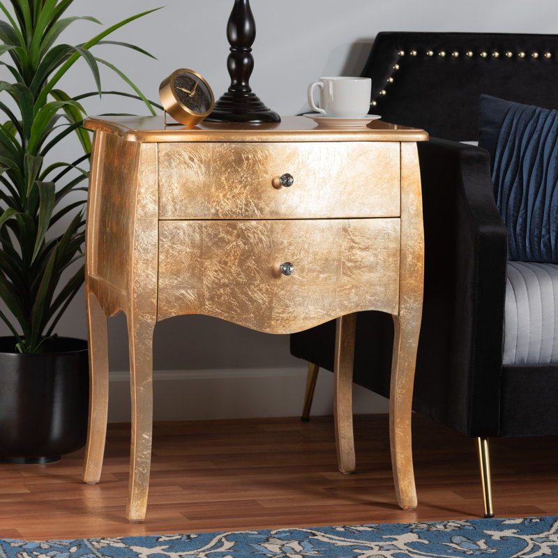 Mechtild 22.8'' W Nightstand, Gold