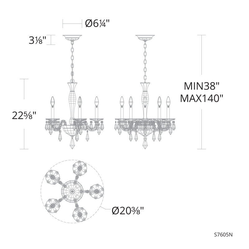 Napoli 5 - Light Chandelier, Heirloom Gold