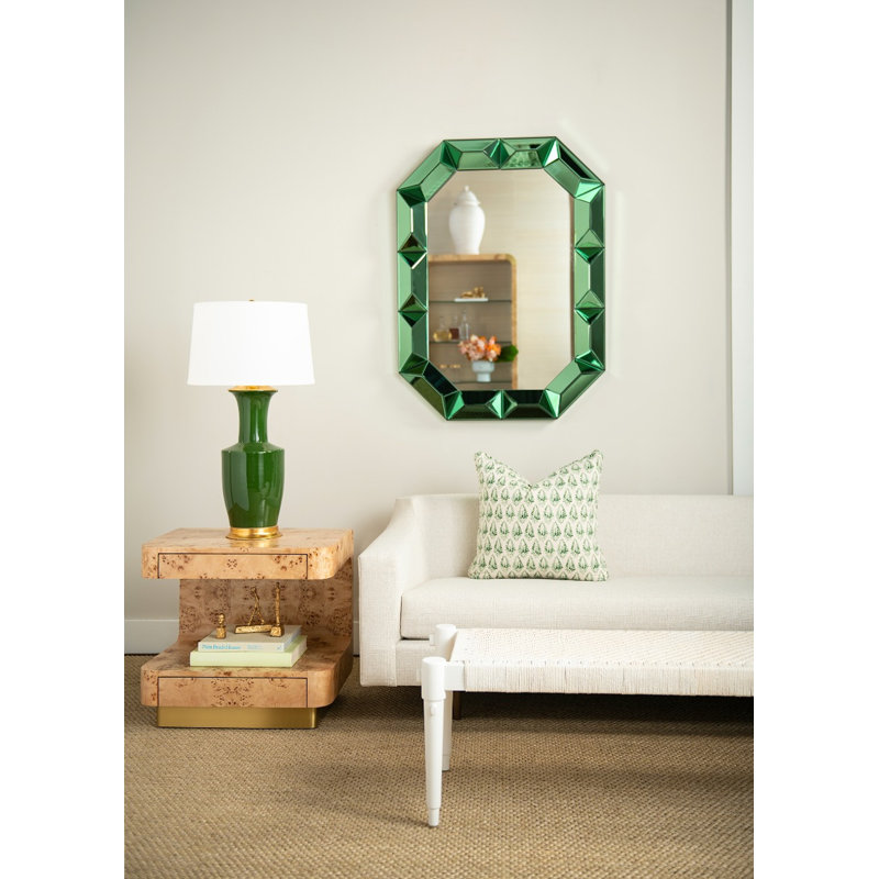 Alia Table Lamp, Gold/Dark Green