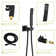 12 Inch Ceiling Mount Shower In Matte Black With Waterfall Tub Spout Option - Square Rainfall Head, Handheld Shower, Valve, Easy Installation & Hygiene Protocols Look Spout, Simple Practices