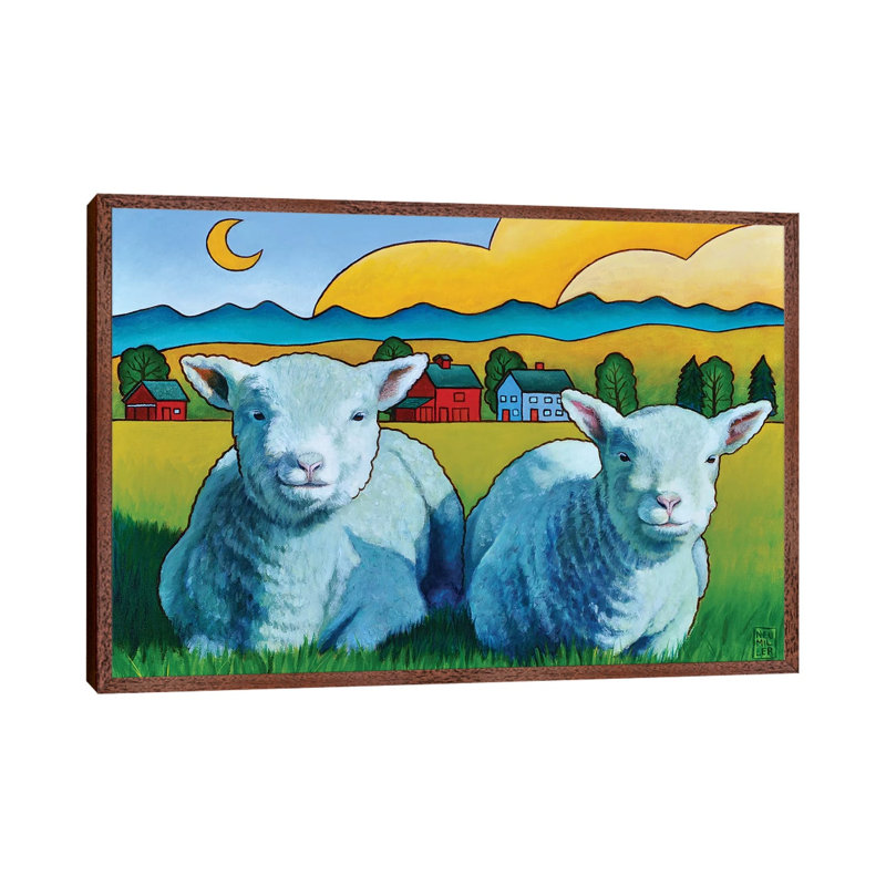 Ewetwo 1 Piece Floater Frame Wall Art on Canvas, Brown