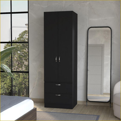 Armoire Marlton Classic Bedroom Storage | Black | Engineered Wood