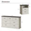 Ensemble de chambre à coucher 3 pièces, commode à 7 tiroirs et tables de chevet à 2 tiroirs, rangement pour chambre et salon-1369532430
