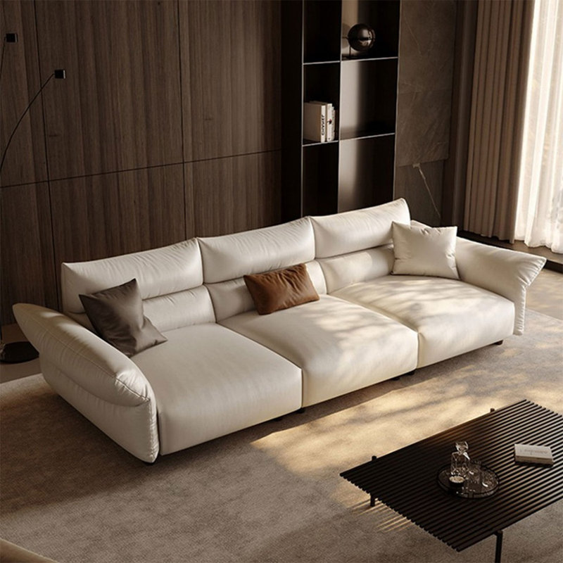 Canapé moderne et simple en peau de vache, 33.46"H*111.02"W*36.22"D