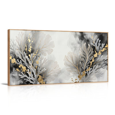 Ensemble de 1 tableau abstrait floral sur toile