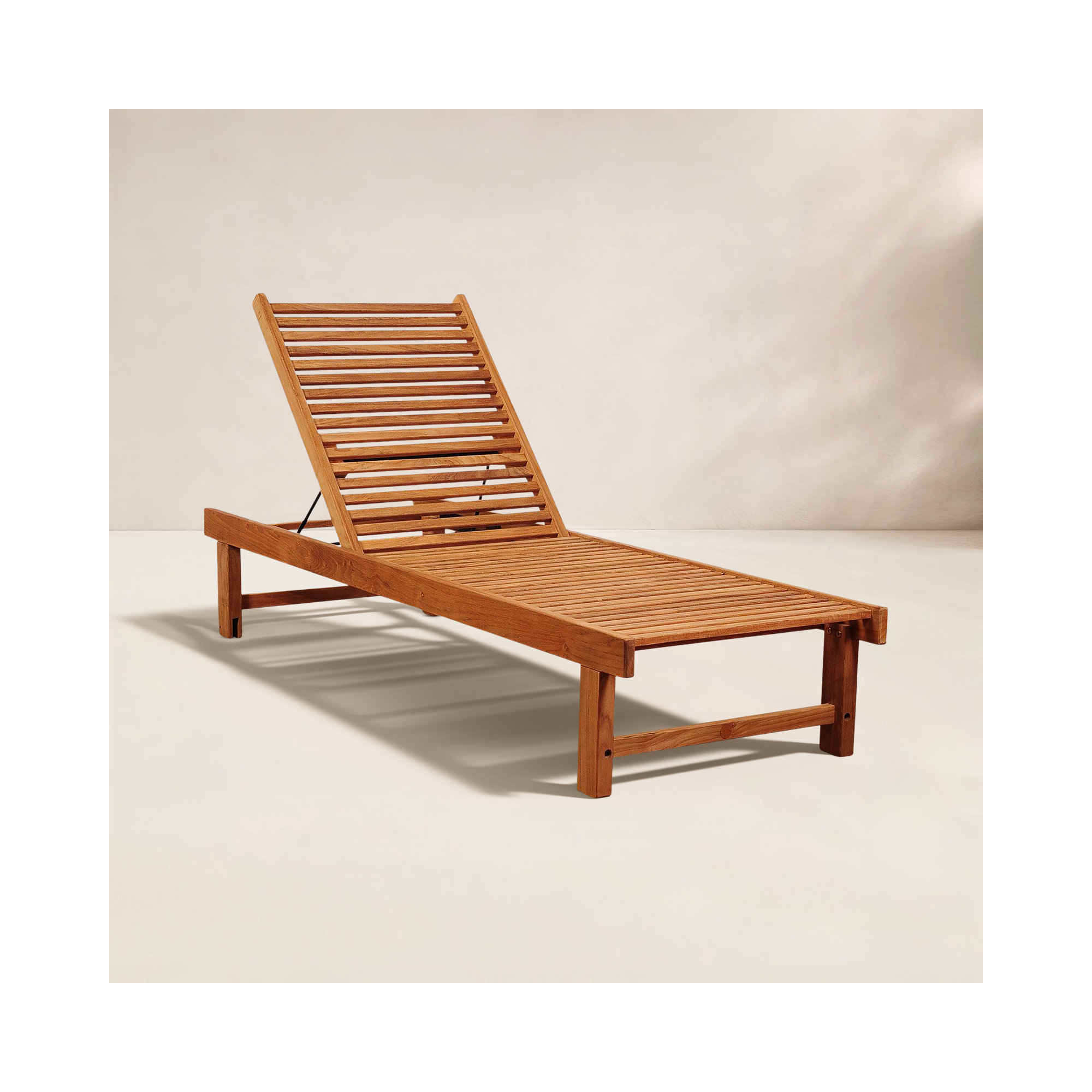 Arnoult Teak Reclining Single Chaise
