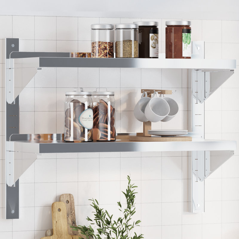Hamida Stainless Steel Bracket Shelf, 60cm H x 75cm W x 23.5cm D