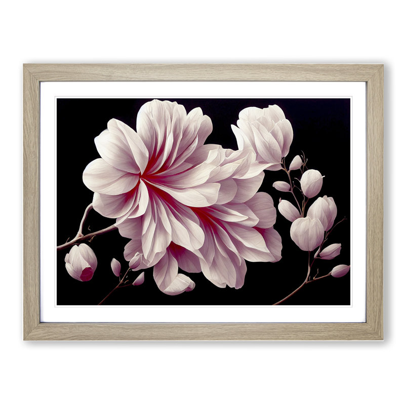 Amazing Flowers - Framed Print, 34cm H x 46cm W x 2cm D, Oak