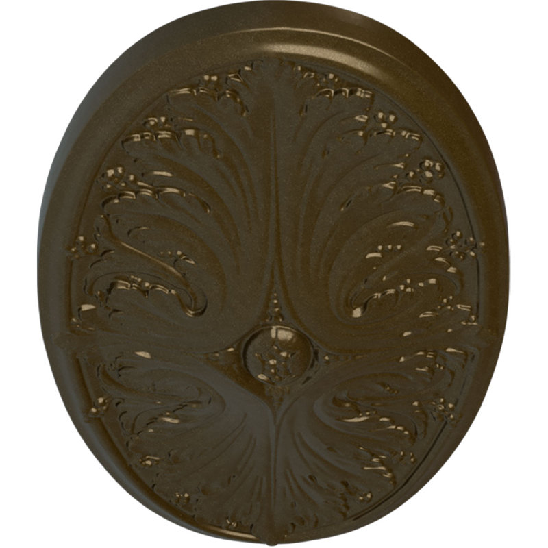 Médaillon de plafond traditionnel en résine Endurathane, 24 3/8 po x P 1 1/8 po (convient aux auvents jusqu'à 5 7/8 po), fini désert Gobi peint à la main