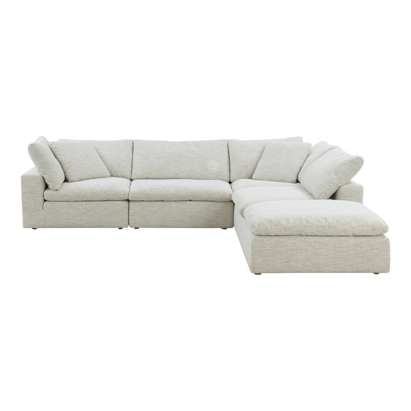 Canapé modulaire en tissu performance 5 pièces Tila, Gris clair Livesmart®
