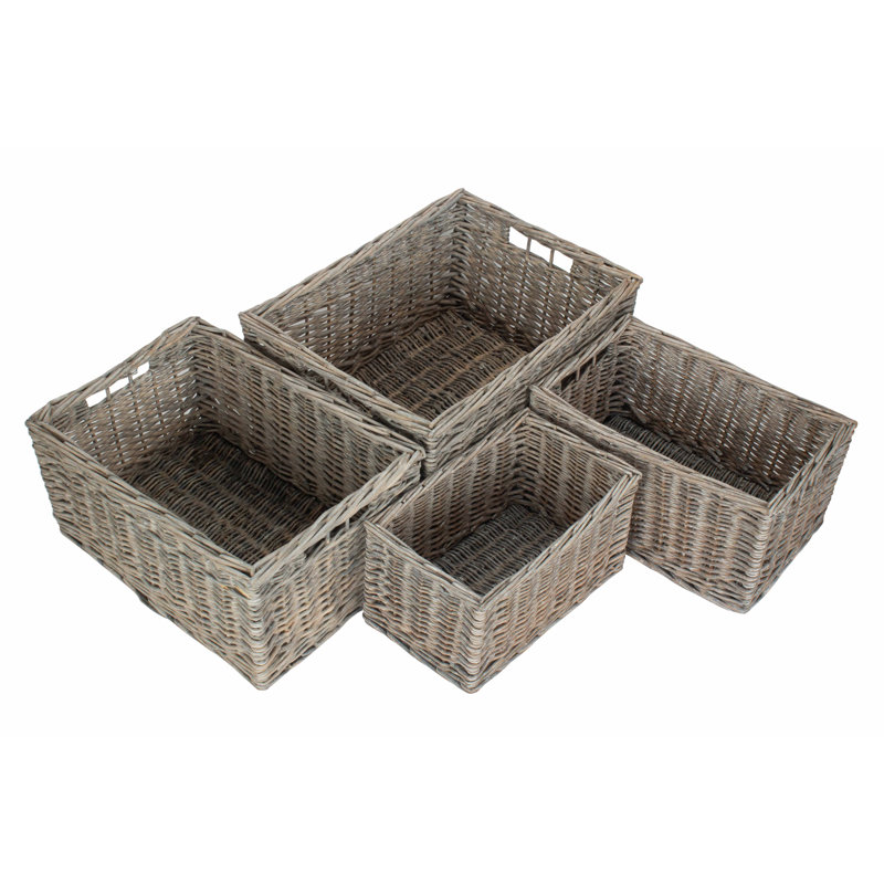 Fleur De Lis Living 4 Piece Wicker Storage Basket Set