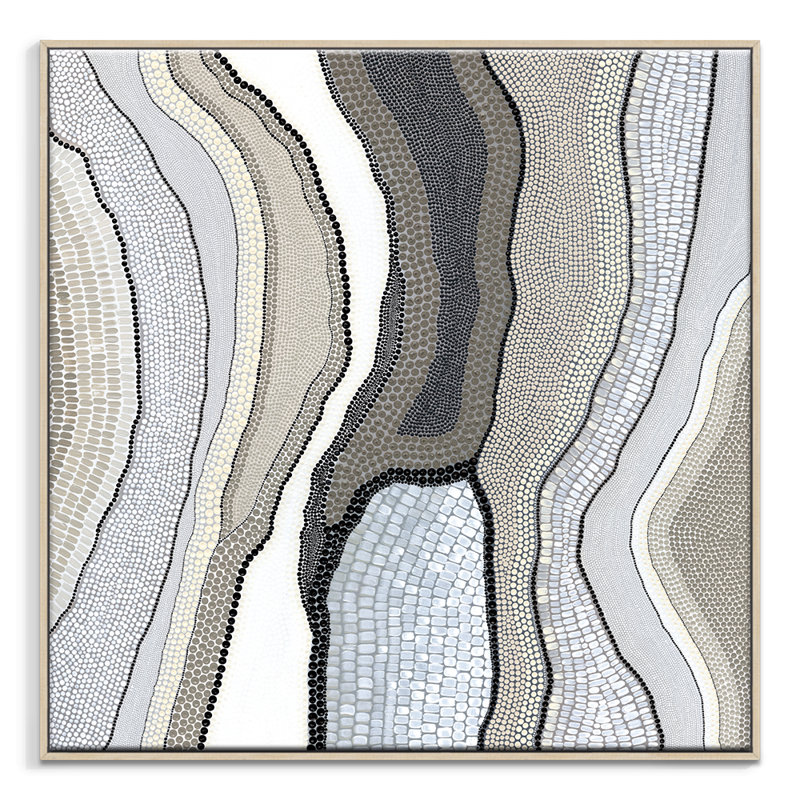 Perriny | Kamilya Lowana White | by Ivy Bronx, Tan Floater Framed, 82.5cm H x 82.5cm W x 8cm D
