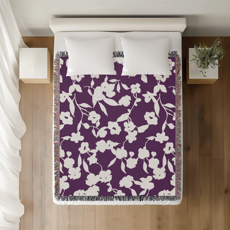 Jeté en coton Vera, 50 x 60, Mauve