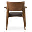 Woodbury - Chaise de salle à manger moderne en similicuir brun et noyer de style Mid-Century