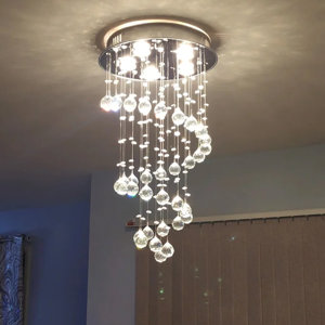 Murrin 5 - Light Unique Geometric Chandelier with Crystal Accents