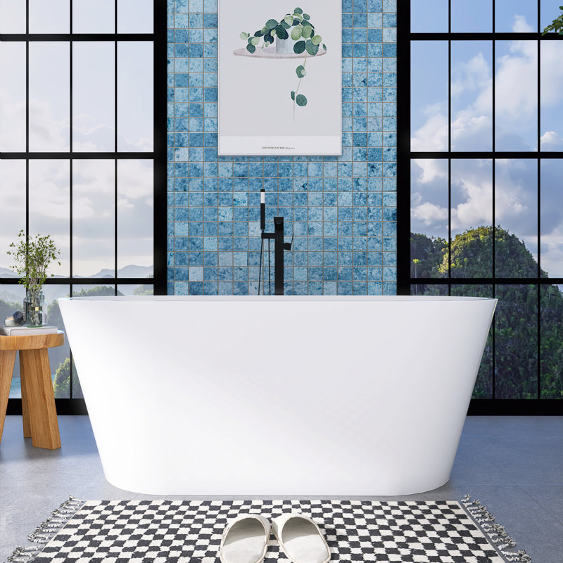 59.1'' x 29.5'' Freestanding Soaking Acrylic Bathtub