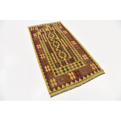 Doorfield One-of-a-Kind 3'2" x 6'5" New Age Runner Wool Area Rug in Cream