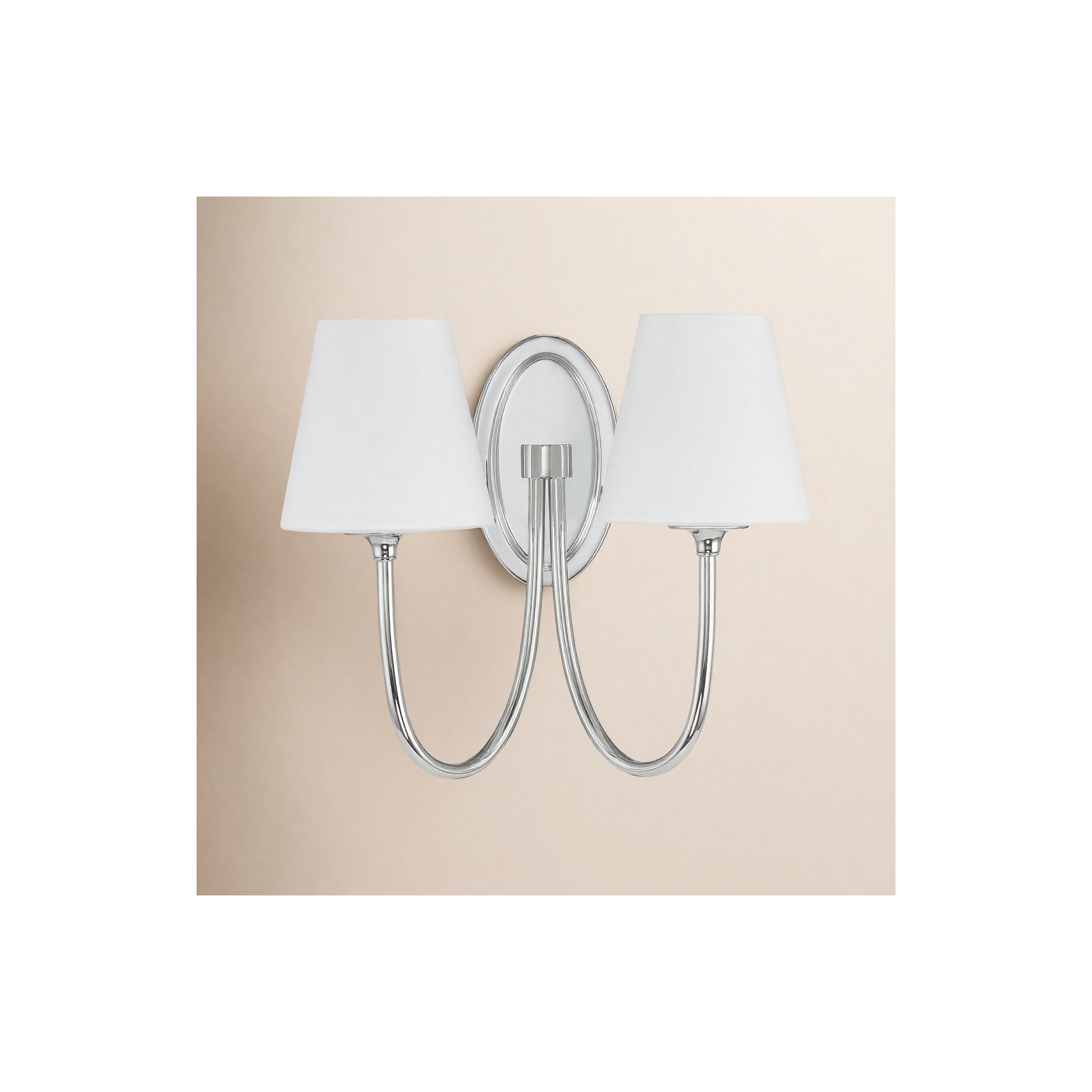 Arcus Steel Armed Sconce, Polished Nickel