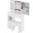 American Style 50.4" Tall White Vanity Table With Left Drawer, Right Sliding Mirror, Multi - Layer Storage And Cushioned Stool For Small Spaces 29.2" Long Bedrooms