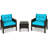 Alduin Wicker 2 - Person Patio Conversation Set with Cushions-1182329705