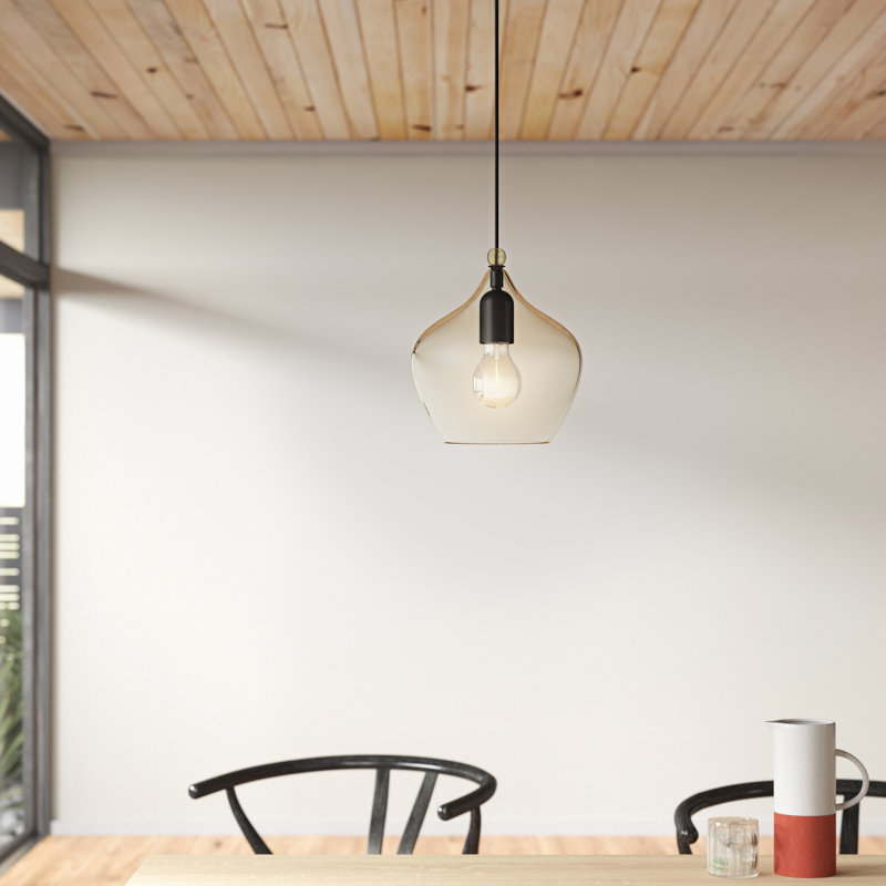 Luminaire suspendu géométrique à 1 lumière Neo, Bronze anglais