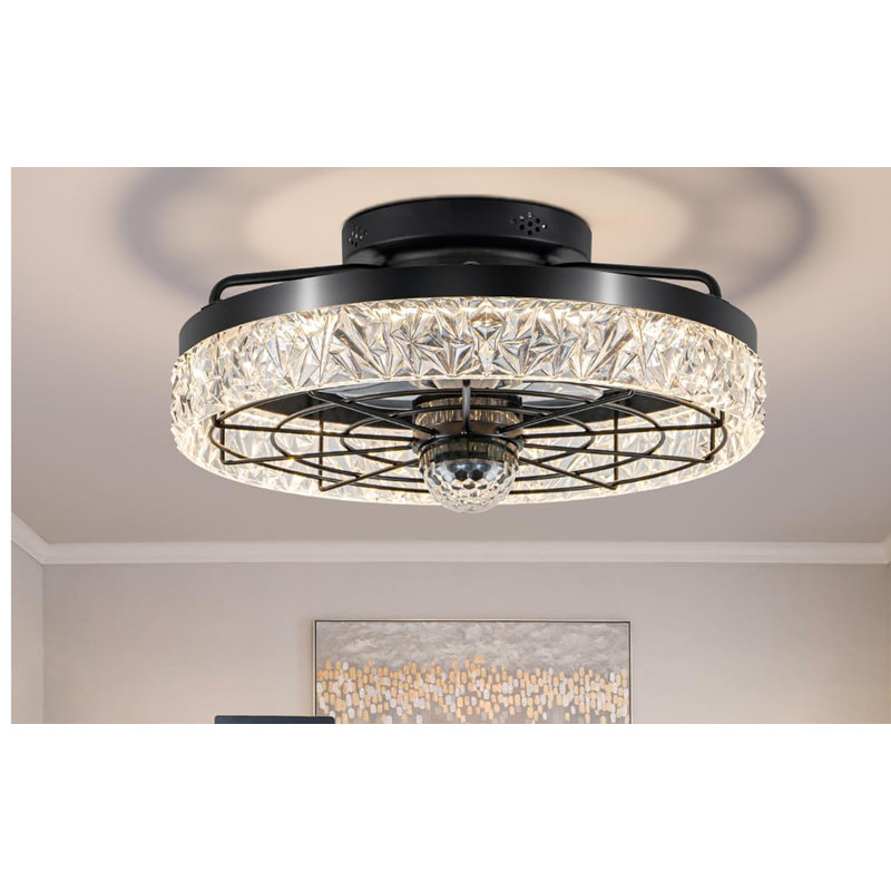 Disco Ceiling Fans With Lights,7 Color Disco Ball Modes, Flush Mount Low Profile Ceiling Fan With Light And Remote Control Dimmable 3 Color Reversible Motor 6 Speeds For Bedroom Living Room Party