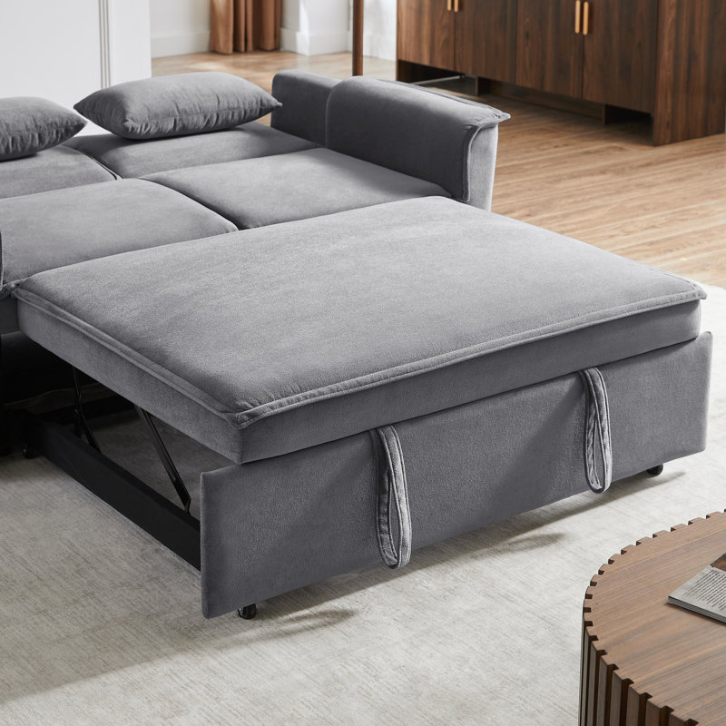 Canapé-lit convertible en tissu Modern, Gris