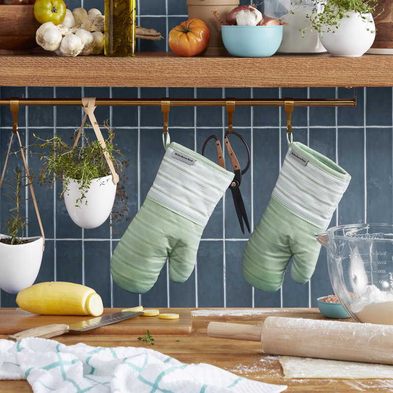 KitchenAid Albany Oven Mitt 2-Pack Set, Green