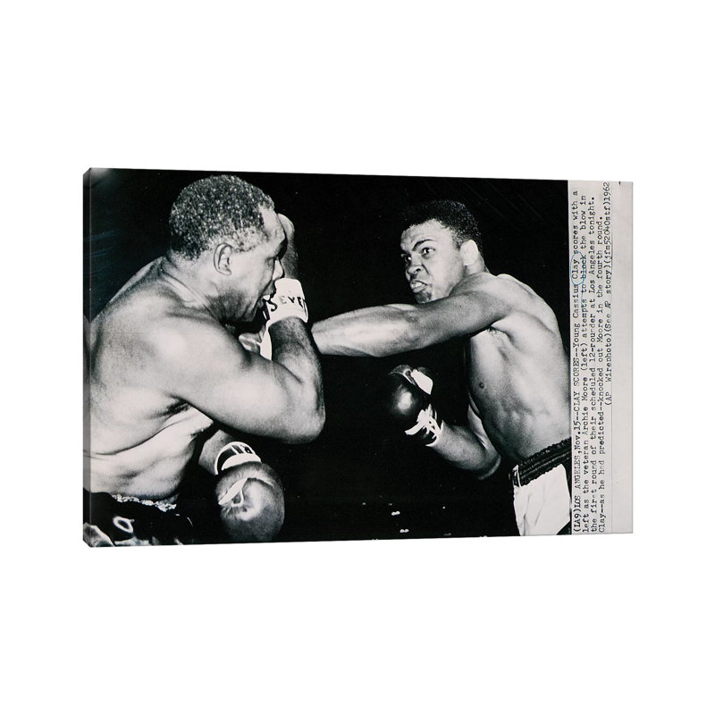 Young Cassius Clay Against Archie Moore In The First Round. Los Angeles, 15th November 1962 by American Photographer - Wrapped Canvas Gallery-Wrapped Canvas Giclée