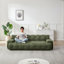 Comfortable Modern Green Sofas, Chenille Upholstered Three-seater, Living Room Essential