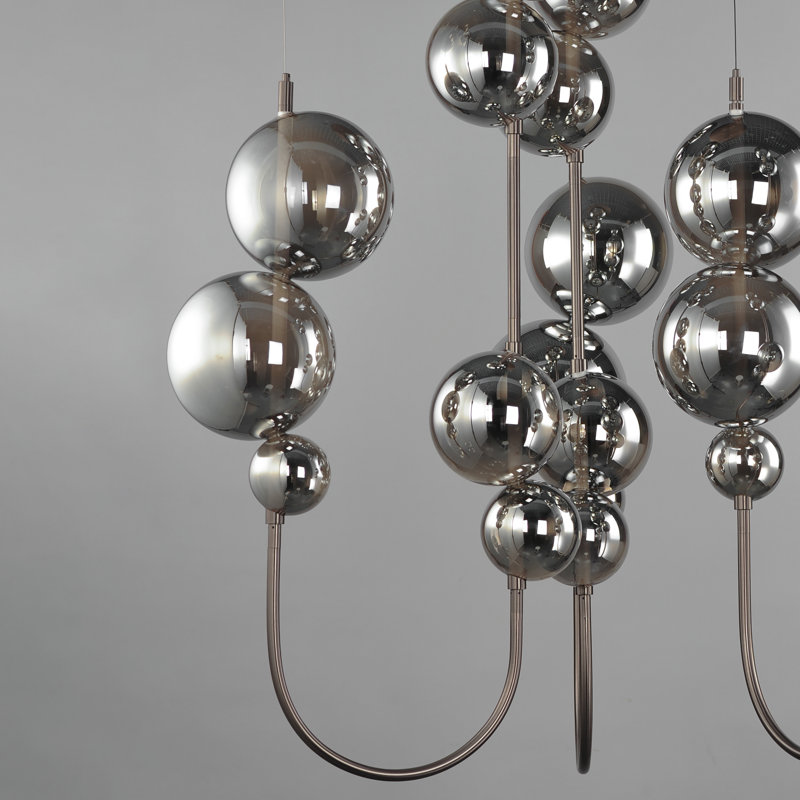 Dreamer 3 - Light LED Pendant, Black Chrome, Mirror Smoke