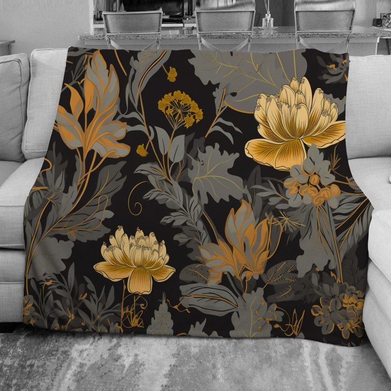 Machine Printed Throw Blanket, Throw