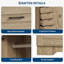 Armoire 43,3 po avec 4 tiroirs et 2 portes, tringle, armoire de rangement autoportante pour la chambre à coucher et la salle de bain-44469124