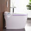 Toilette allongée intelligente sans réservoir avec bidet, chasse d'eau automatique, siège chauffant, laveuse / sécheuse chaude, température de l'eau réglable, fonctionnement du pied, veilleuse, télécommande