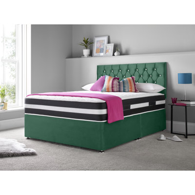 Marlton Upholstered Divan Bed with Mattress