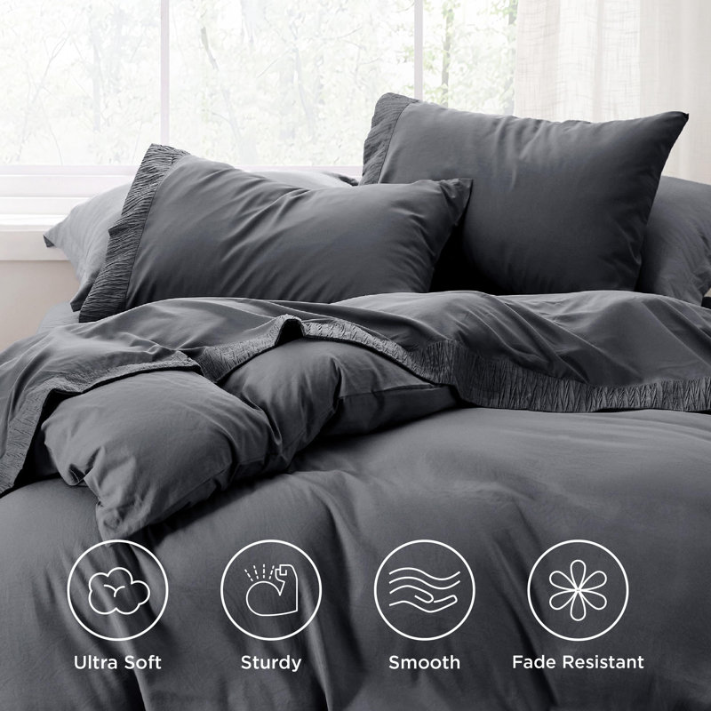 Ensemble de draps en microfibre de polyester pour literie Hotel Luxury, Très grand , Ombre silencieuse