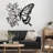 Lilies Butterfly Black Gold Minimalist Modern Abstract Wall Accent Sculpture Hanging Decoration Metal Wall Decor-94208047-94208046