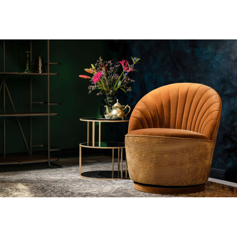 Chaise d'appoint Madison Scallop, Mélange de polyester jaune