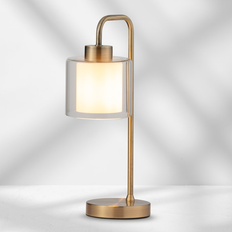 Aubriahna Metal Arched Lamp, Antique Brass, Gold