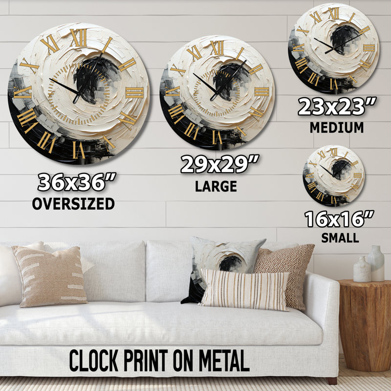 Horloge murale à spirale abstraite, Médium