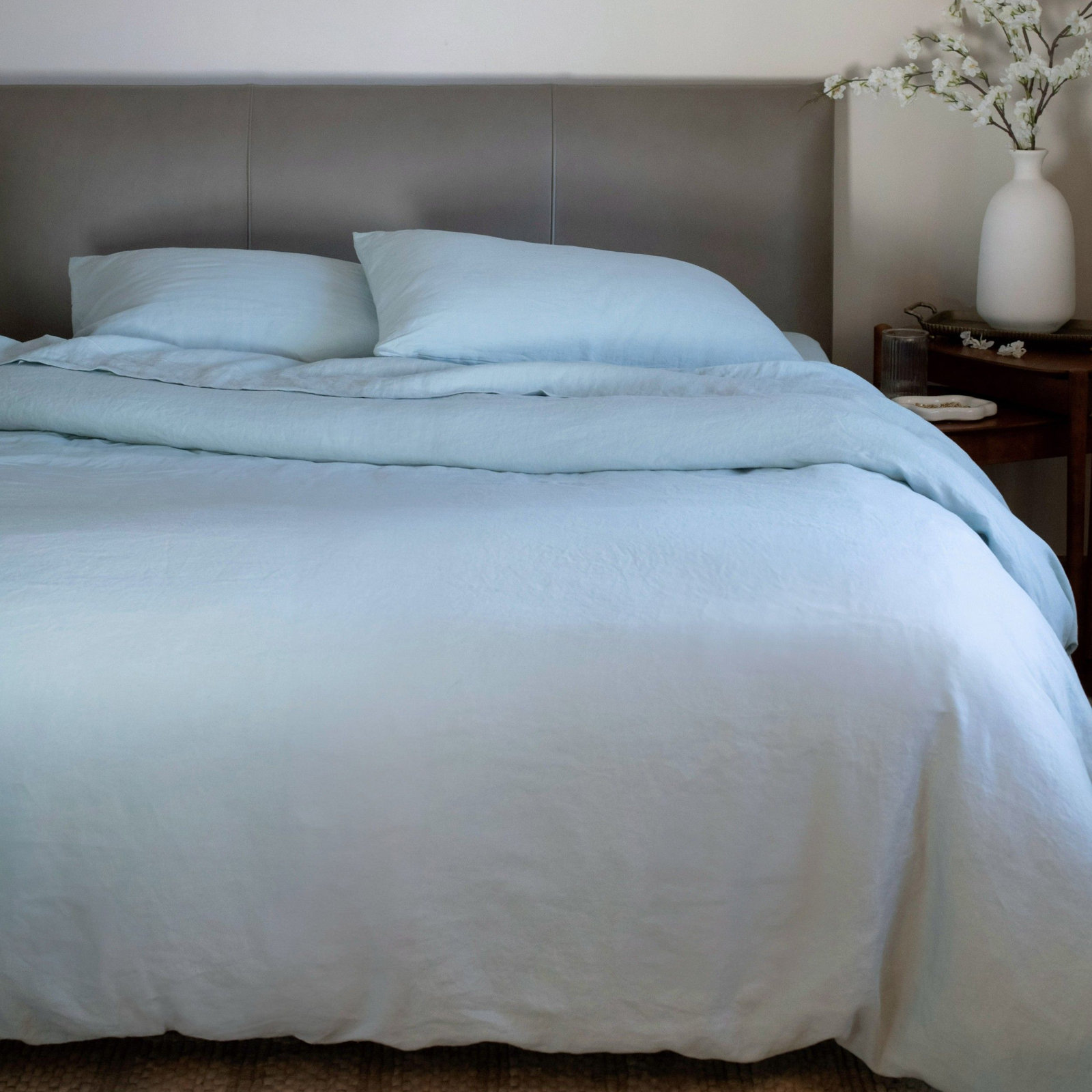100% French Linen Duvet Cover, King Duvet Cover, Wave