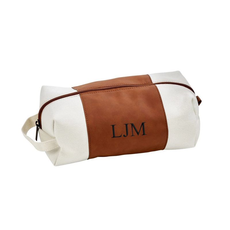 Leatherette/canvas Caramel Travel Kit