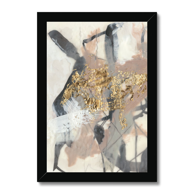 Golden Blush I by Jennifer Goldberger - Painting Print, Black Single Picture Framed Paper, 50cm H x 34cm W