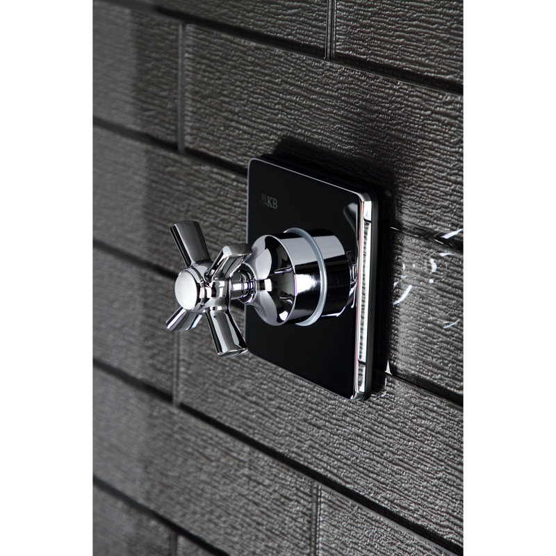 Kingston Brass Single-Handle Wall Mount Three-Way Diverter Valve with Trim Kit, Polished Chrome